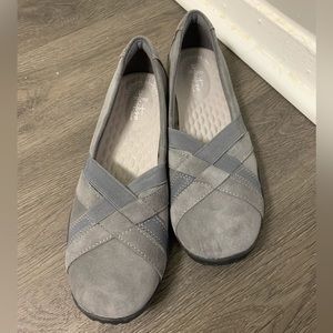 Gray Woven Clarks Flats Shoe